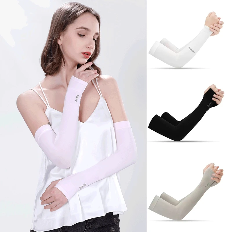 

Summer Unisex Ice Silk Arm Sleeves Anti-ultraviolet Sunscreen Arm Covers Breathable Quick Dry Sports Sleeves For Running Fishing
