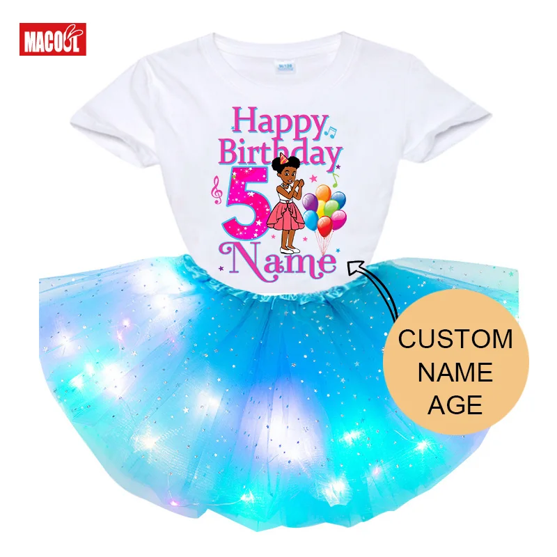 

Family Matching Clothes Girl Led Light Tutu Dress Set Personalized Name 2th 3th 4th Gracie's Corner Family Birthday Party Sets