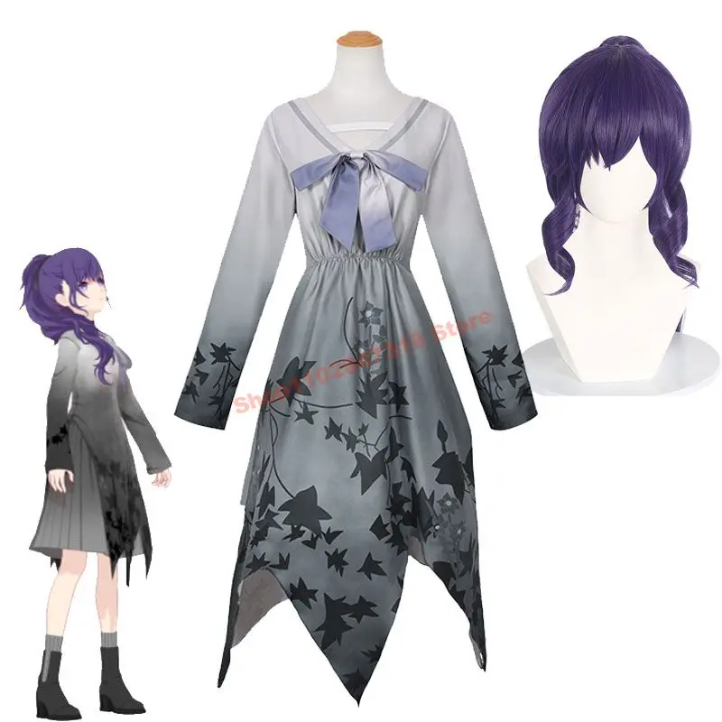 Цветная сцена! Asahina Mafuyu Косплей Платья и парик 25 ночной шнур собственные парики