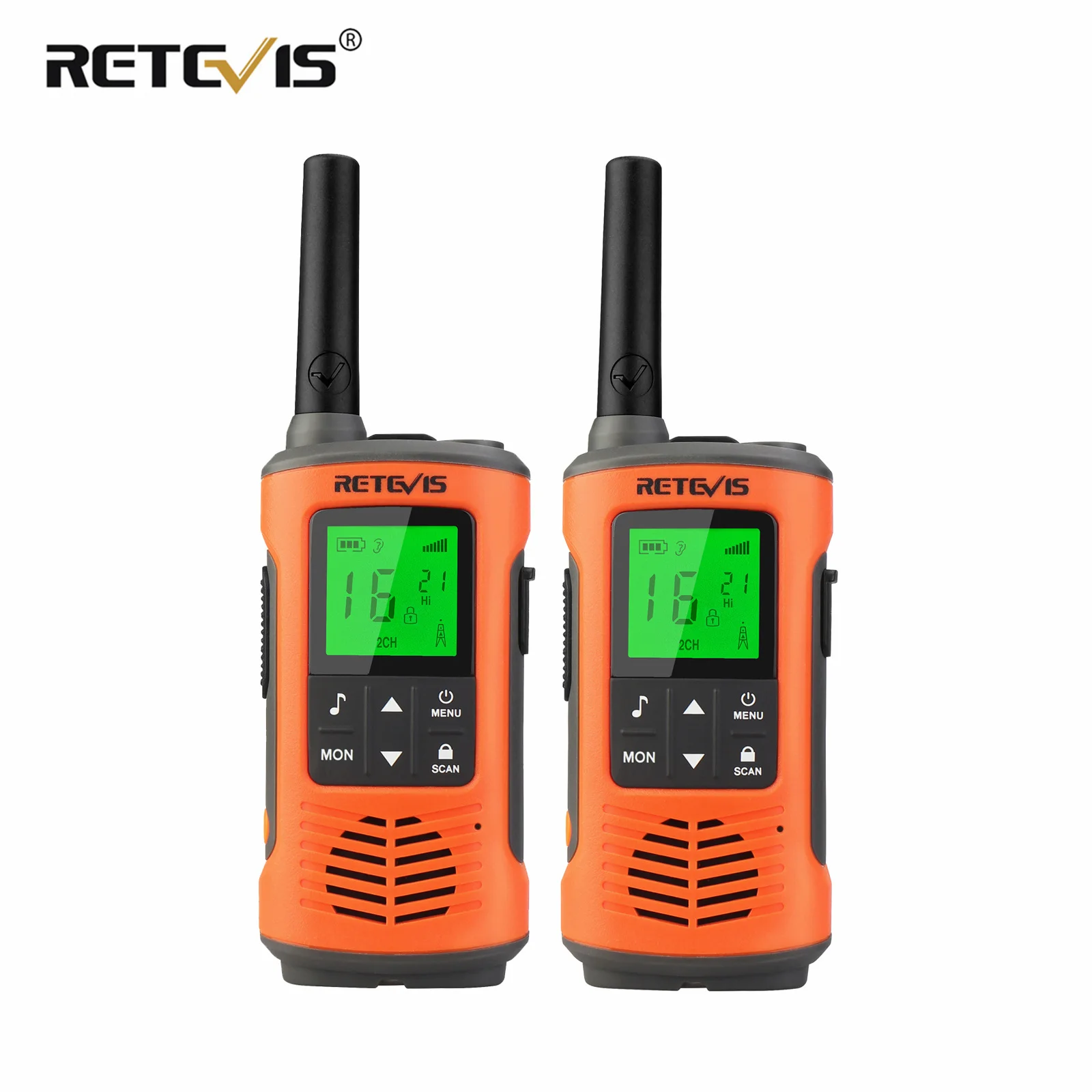 Retevis IP67 Waterproof Walkie Talkie 2 pcs Two-way Radio Receiver RT45 RT45P PMR446 for Motorola Rechargeable Walkie-Talkies