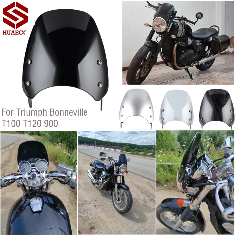 

Motorcycle Headlight Fairing Windshield For Triumph Bonneville T100 T120 T 100 Wind screen Windscreen For Triumph Thruxton 900
