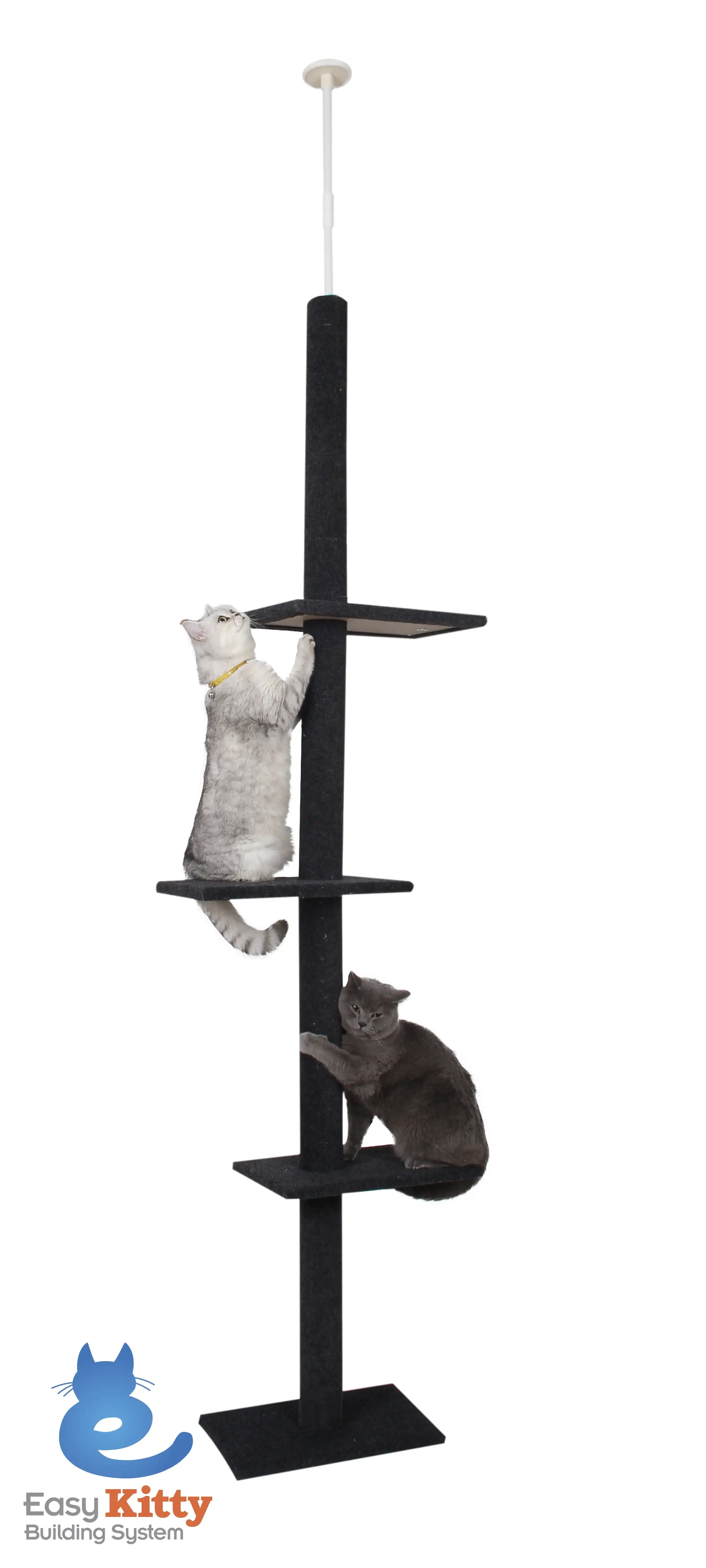 

90-in Cat Tree & Scratching Post Tower, Charcoal