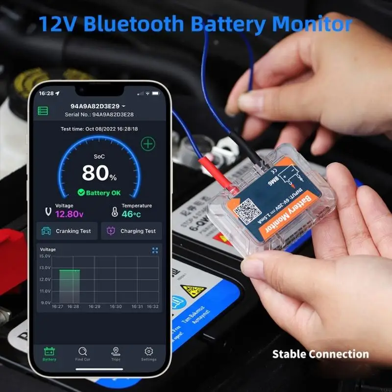 XXFF CAR Battery Moniter Meter 12V анализаторы тестеров BM6 Wireless