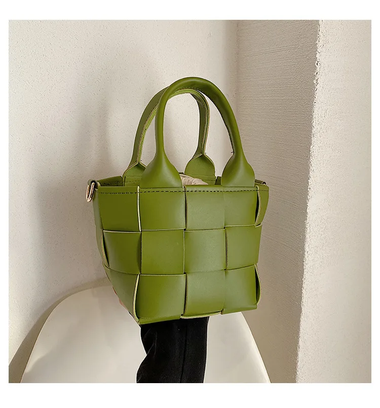 

Сумка-тоут женская из экокожи, плетеный саквояж на завязках, модный чемоданчик на плечо, повседневный Универсальный саквояж кросс-боди