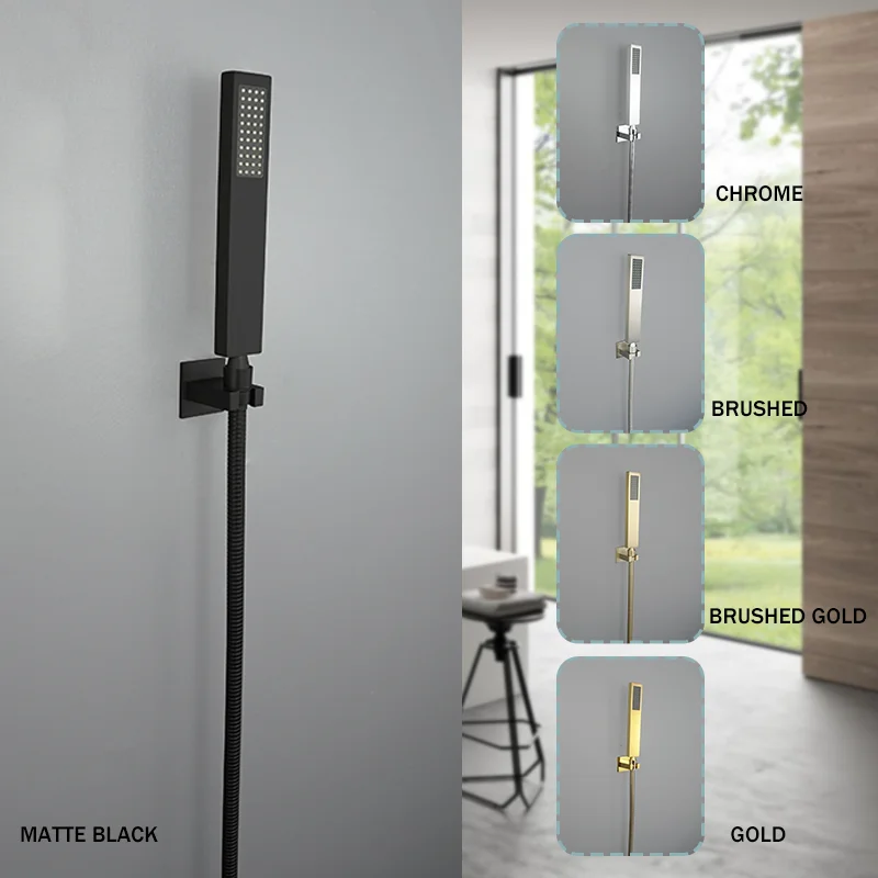 Bath Matte Black Handheld Shower Head Brass Handheld Shower 