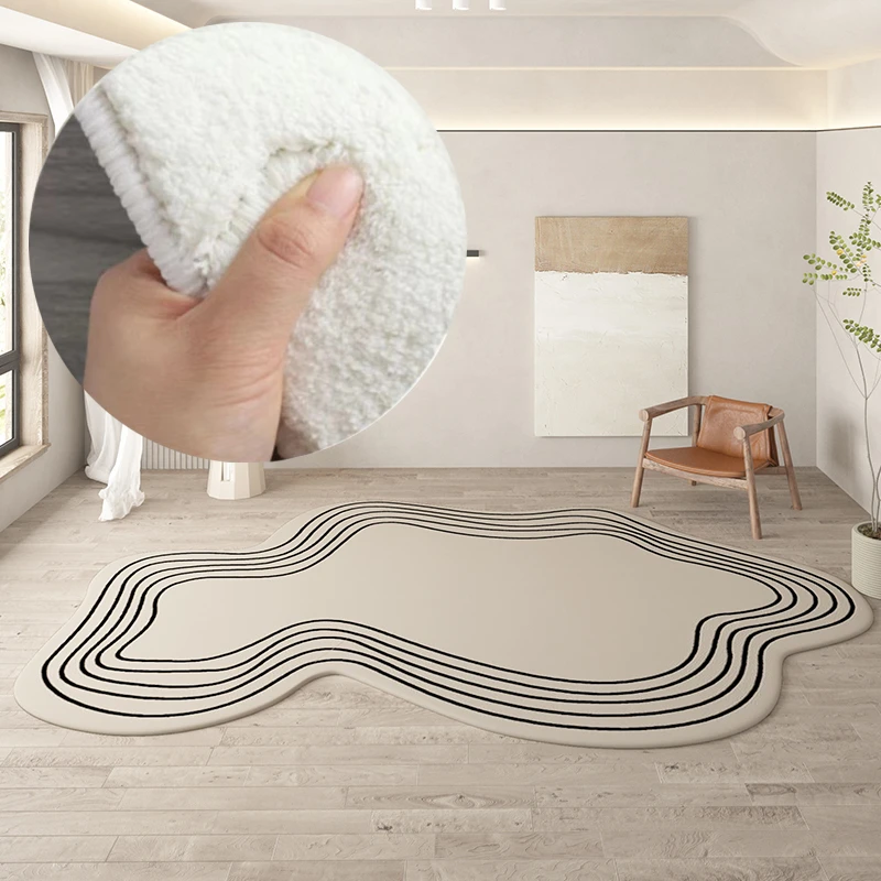 

Irregular Round Living Room Carpet Home Decoration Special-shaped Thickened Fluffy Plush Sofa Lounge Bedroom Rug Customization