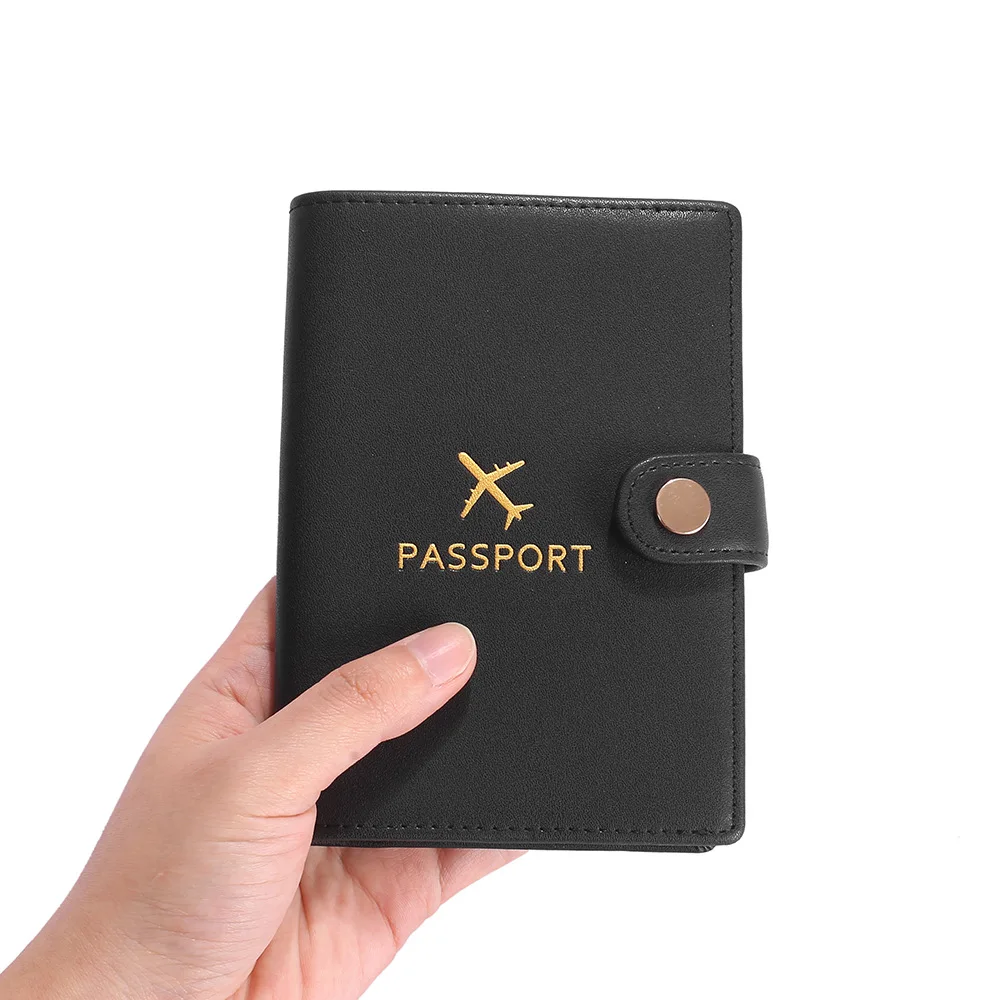 Fashion Style Travel Passport Cover Solid Color Genuine Leather Passport Holder with Card Slot Passport Wallet for Men and Women