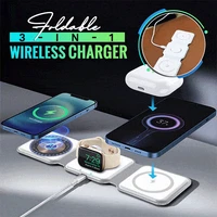 2 in 13 in 1 foldable wireless charger station silicone portable magnetic attraction function for mobile phone watch devices