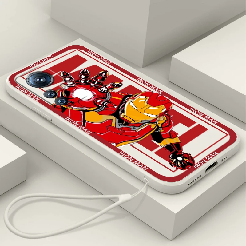 

Phone Case For Xiaomi Mi 12S 12X 12T 12 11i 11T 11 10 10S 10T Pro Lite Ultra 5G Marvel Iron Man Avengers Art Liquid Rope Cover