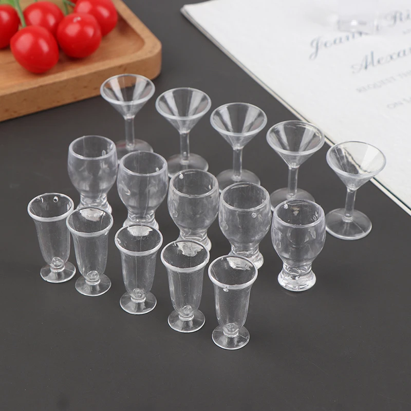 

5pcs Doll House Miniature Transparent Cup Tableware Set Dollhouse Miniature Toy