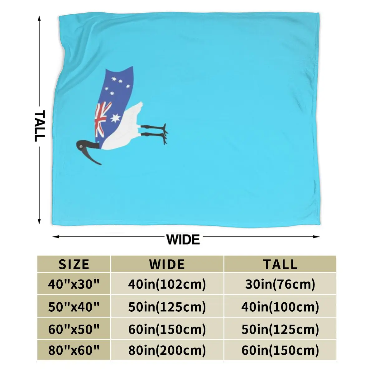 Флаг ко Дню Австралии Bin Chicken на синем ультрамягком одеяле из микрофлиса