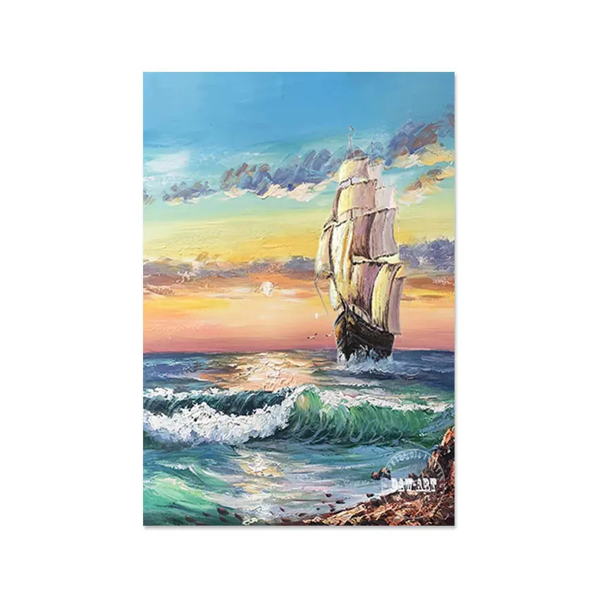 

Abstract Sailboat Paintings Canvas Design Unframed Outdoor Wall Art Decor 3d Beautiful Picture Scenery Hand Painted Artwork