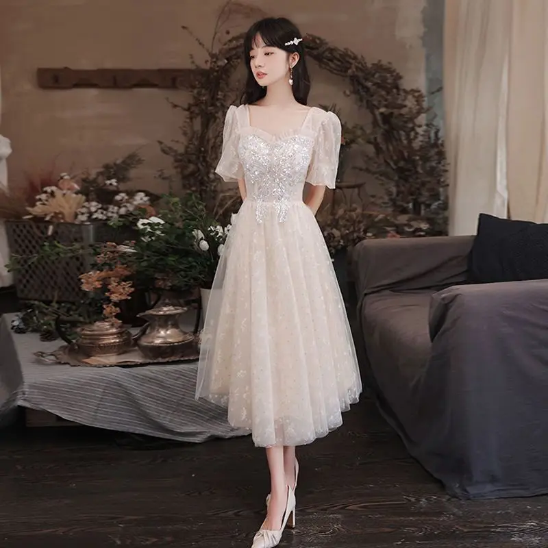 

Birthday party dress Evening Dresses Fairy White Lace Graduation ball Banquet Gown L0802