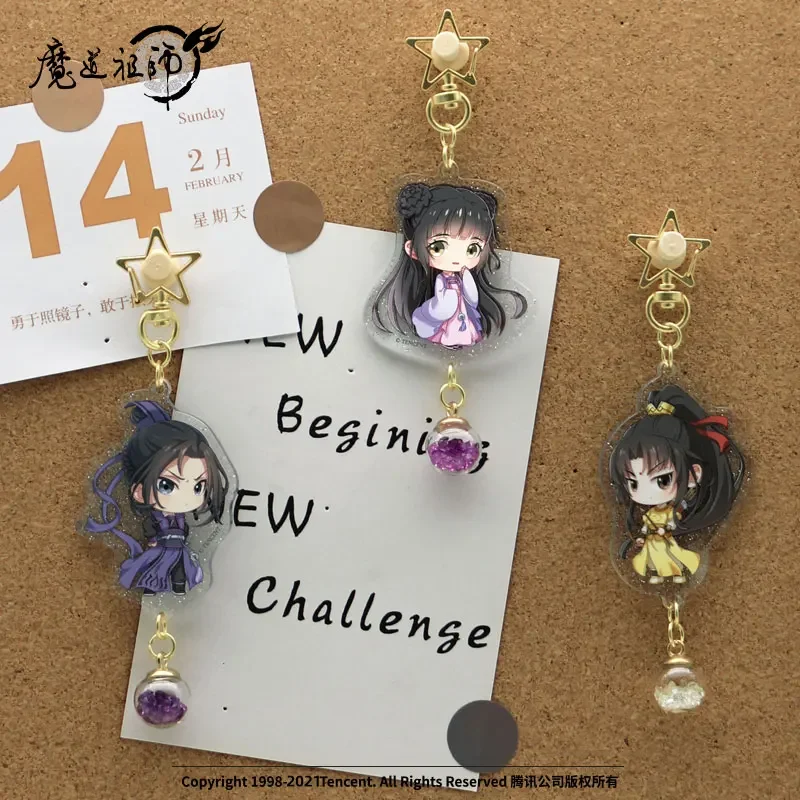 Двусторонний брелок с блестками LanWangJi WeiWuXian Cospiay в стиле аниме Grandmaster of Demonic Culture