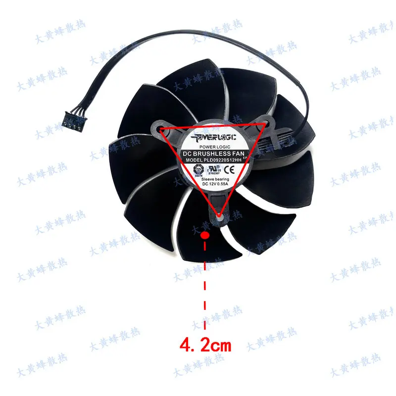 Фото Новый охлаждающий вентилятор для видеокарт EVGA RTX2060 GTX1650 1660 1660ti ITX PLD09220S12HH DC2V 0.55A №4