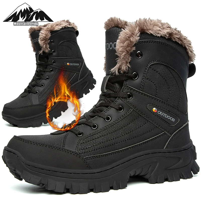 

Men Waterproof Hiking Shoes Winter Warm Snow Boots Outdoor Hiking Training Shoes Trekking Travel Shoes Men Camping Fishing Boots