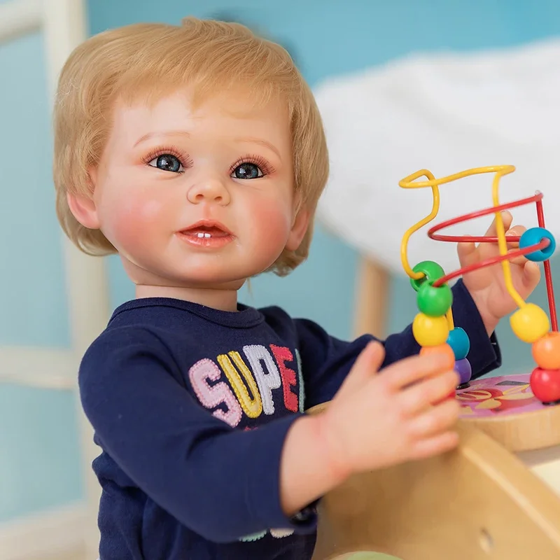 Фото 55 см силиконовая мягкая на ощупь кукла Reborn для маленьких мальчиков Bonnie Life Painting, игрушки для маленьких девочек, водонепроницаемая кукла для ванны №1