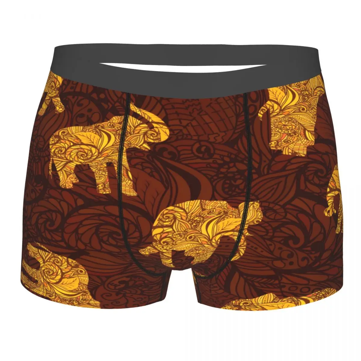 Boxershorts Men Comforable Panties Set Elephants In Indian Style Underwear Man Boxer