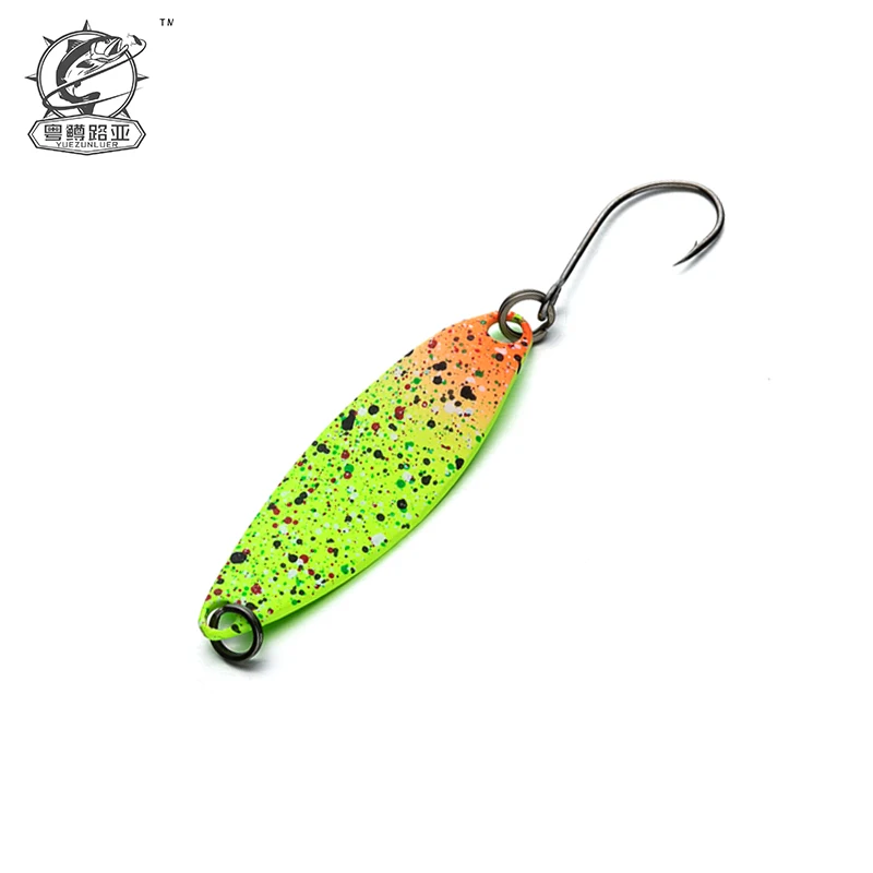 1PCS Pesca Copper Spoon Bait 2g 33mm Metal Fishing Lure With Single Hook Hard Bait Lures Spinner For Trout Perch Chub Salmon