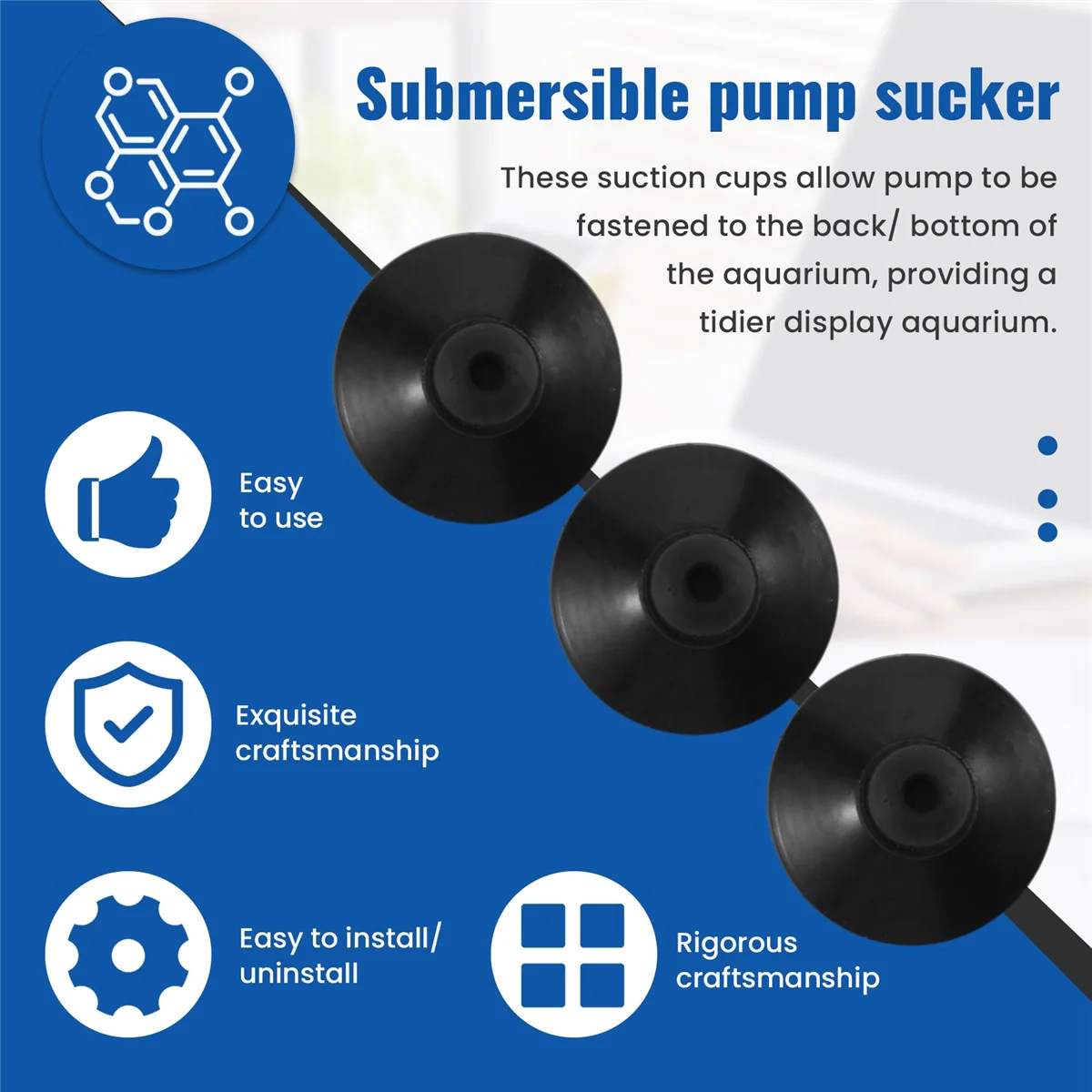 Черная резина 10 шт. 27 мм фотоприсоска для аквариума насоса