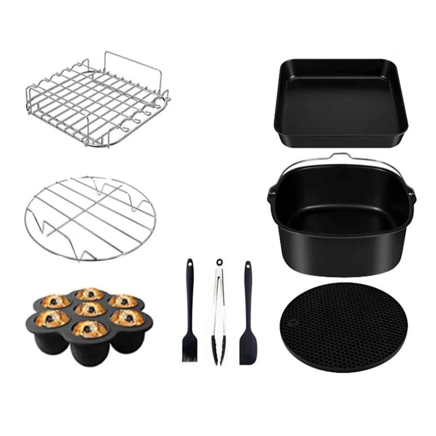 

Air Fryer Accessories Square for COSORI 5.5L/6L/6.2L Inculde Air Fryer Grid Rack/Basket/Dish/Utensils