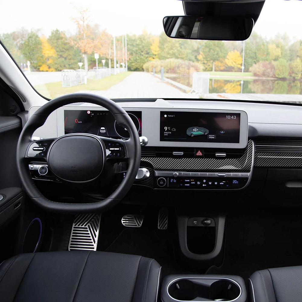 

Brand New Durable Cover Trim Part Accessories Black Carbon Fiber Cover Trim Dashboard For Hyundai IONIQ 5 2022+