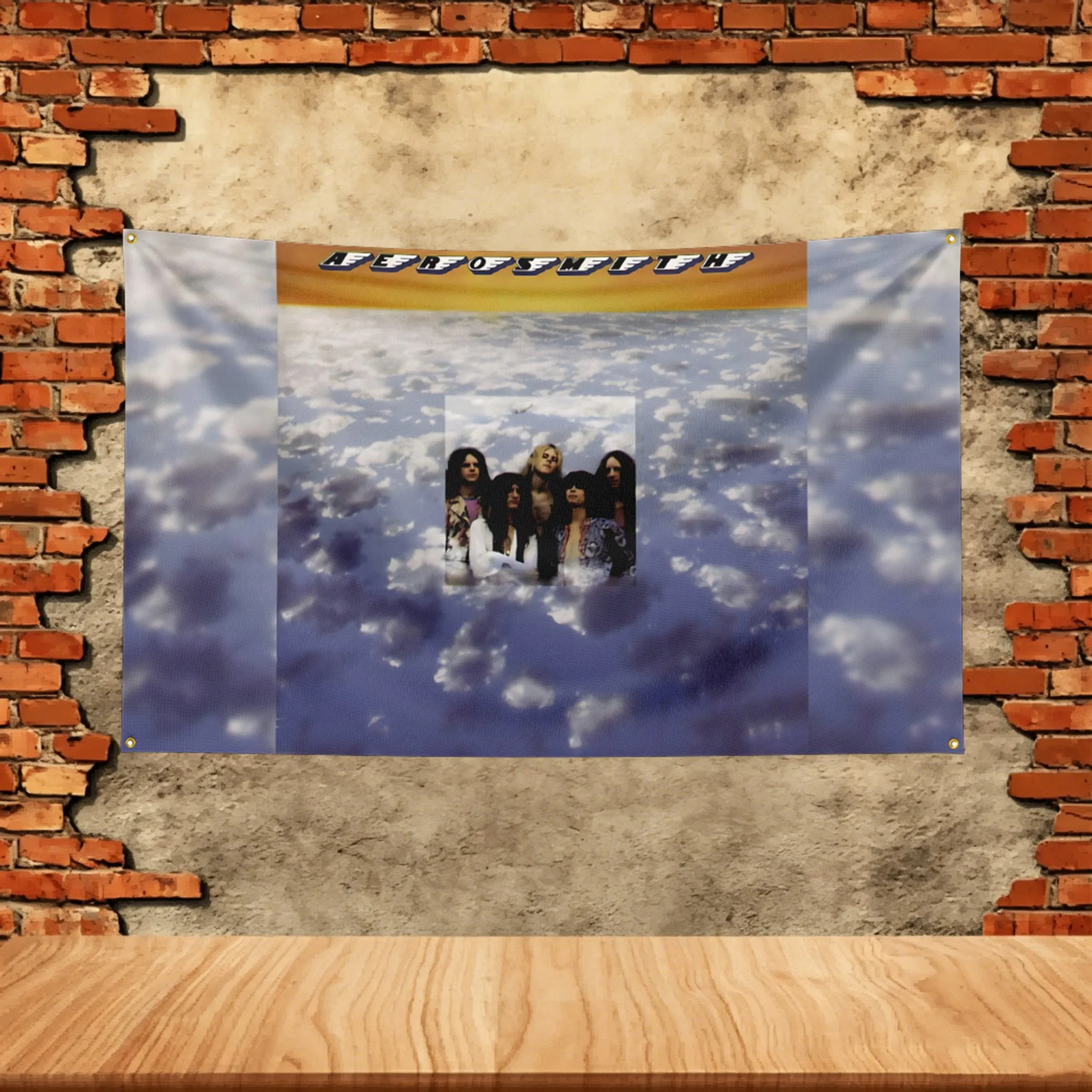 Фото Флаг музыкальной группы для фанатов Aerosmith, баннер с любым изображением, настенный декор для гаража, спальни, гостиной, общежития, гобелен для украшения стен №3