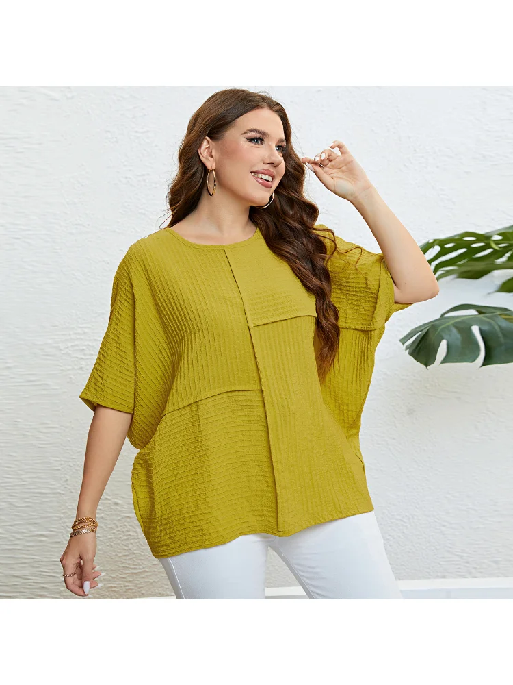 Solid color coat plus size stitching plus size women clothing  t-shirts blusas roupas femininas