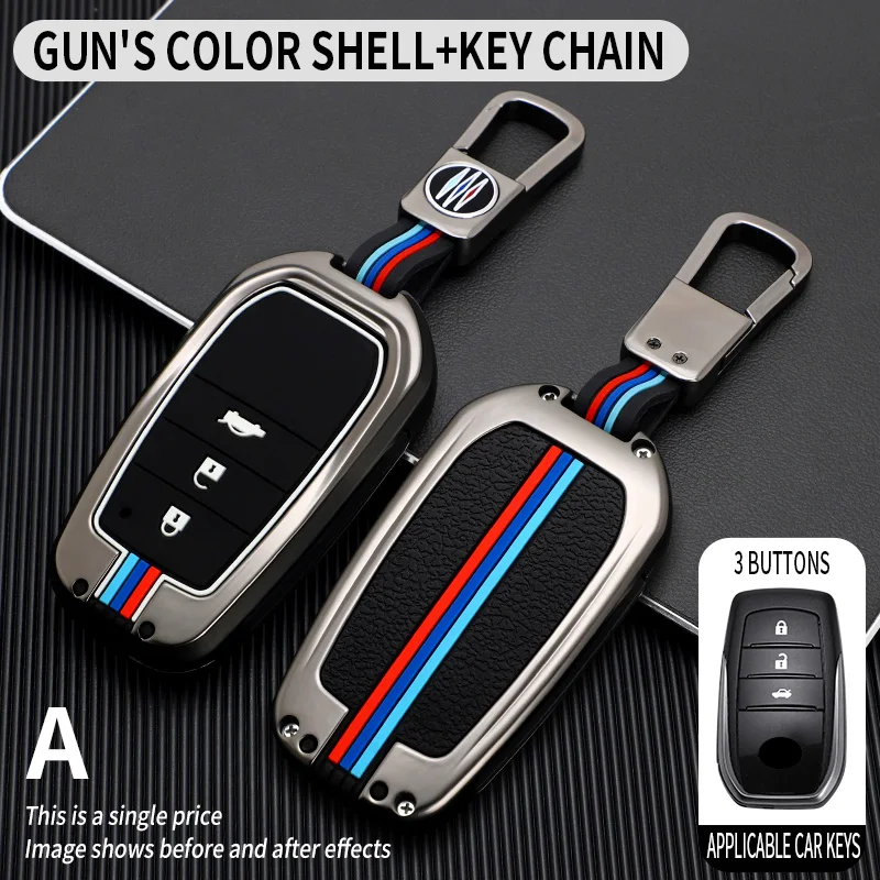 

Zinc Alloy Car Key Case Cover Fob Shell for Toyota Hilux Fortuner Land Cruiser Camry Coralla Crown RAV4 Highland Accessories