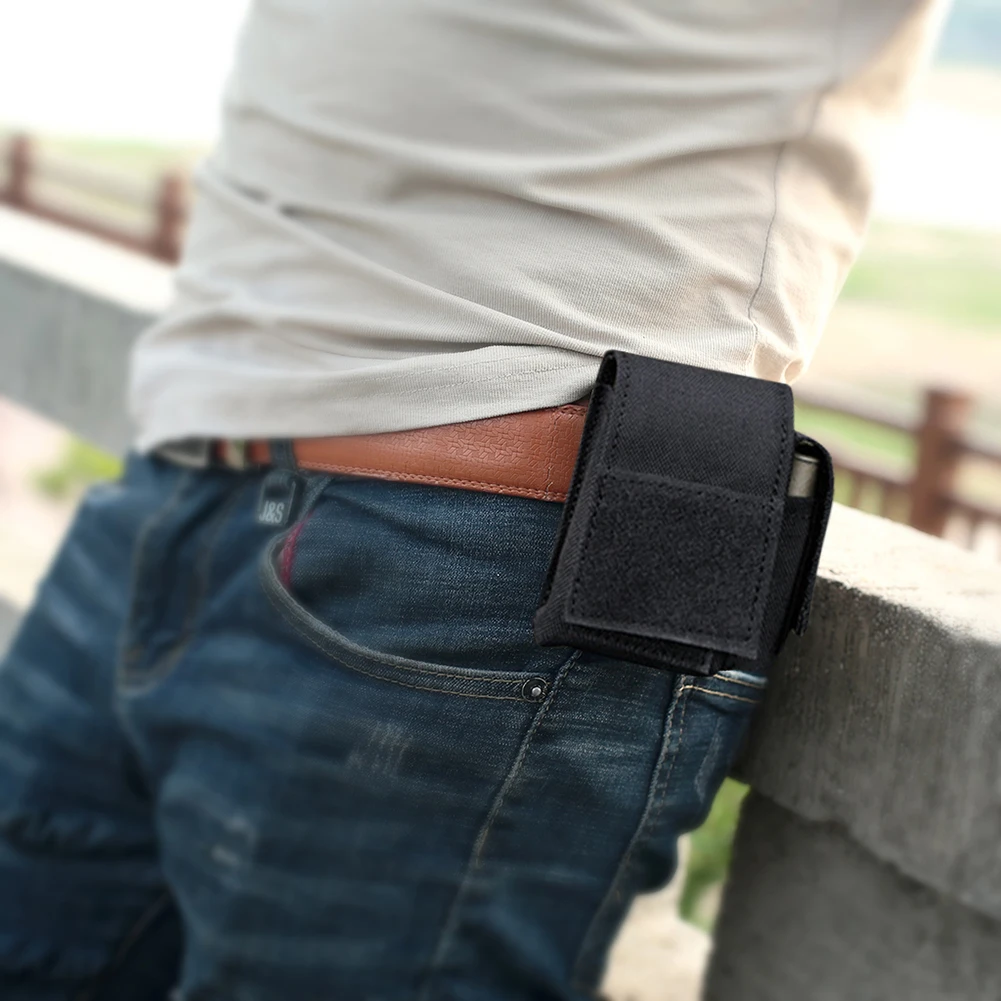 

Nylon Sundry Storage Bag Men's Belt Bag Outdoor Sports Waist Bag Molle Cellphone Pouch Strap Pack with Buttons for Hiking Travel