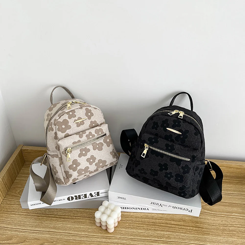 

Повседневные Рюкзаки с цветочным принтом 2023, однотонные маленькие школьные ранцы для девочек-подростков, холщовые женские сумки через плечо, рюкзак