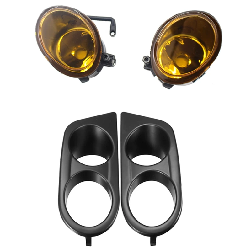 

Yellow Lens & Car Front Bumper Fog Lamp Shade Double Hole Cover For Bmw E46 M3 2001-2006