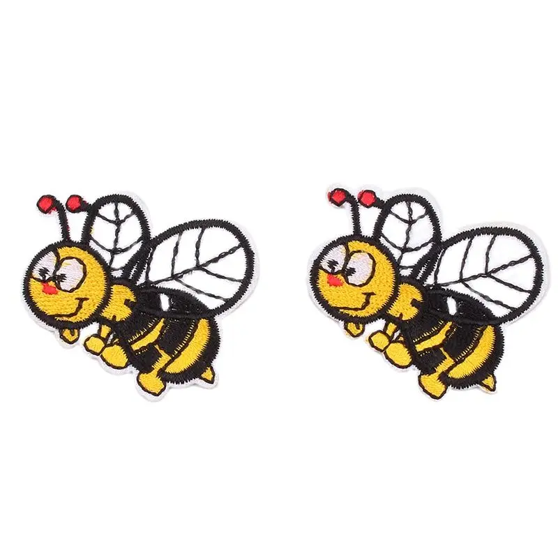 10pcs/lot Cartoon Bee Patch Iron On Sew On Animal Fabric Appliques DIY Clothing Stickers Handmade Patchwork Craft Accessories