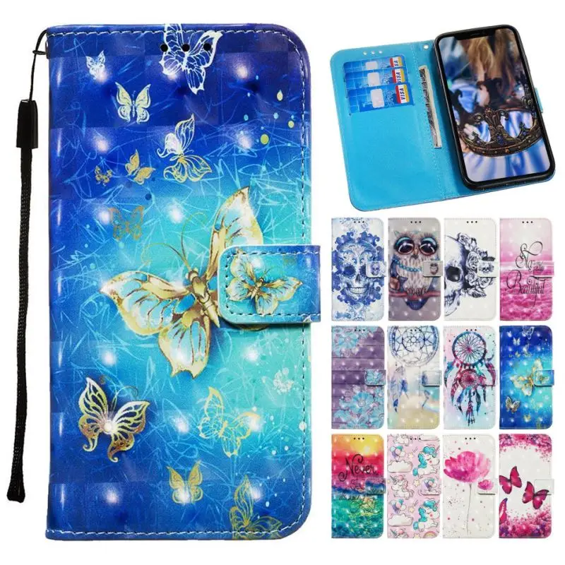 

Cute Girls Phone Case For Samsung Galaxy Note 20 S30 Plus S21 Ultra S20 Fe Floral Butterfly Leather Cover A12 A02S A32 A42 DP03E
