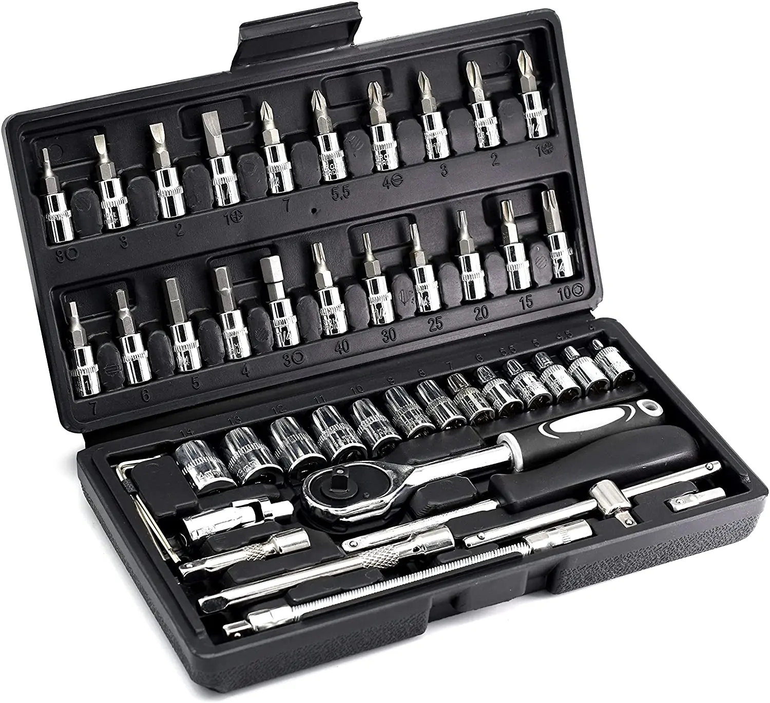 

1/4-Inch Car Repair Tool set 46pcs Socket Set Car Repair Tool Ratchet Torque Wrench Combo Tools Kit Auto Repairing Tool Set