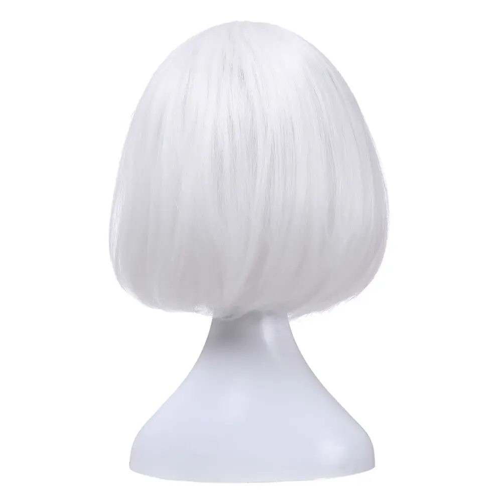 Парики для косплея NieR Automata 2B YoRHa № 2 короткие прямые белые волосы боб