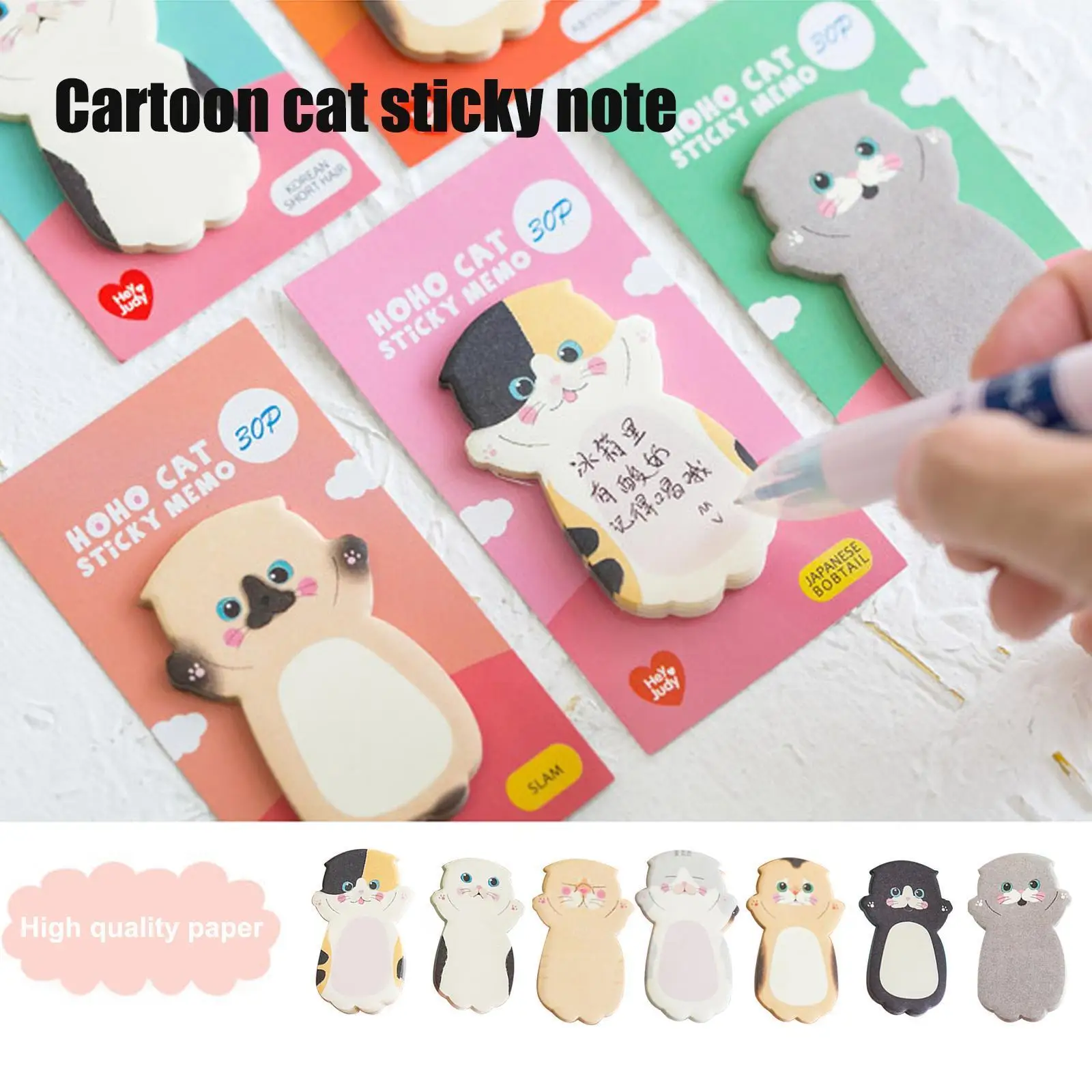 

Cartoon Cat Sticky Memo Post Pad Marker Note Planner Stationery Stickers School Cute Supplies Office Accessories B8U1