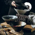 Набор японской креативной посуды, коммерческая Бамбуковая Шляпа, керамическая чаша, домашняя большая рамен, рис, лапша, суповая чаша