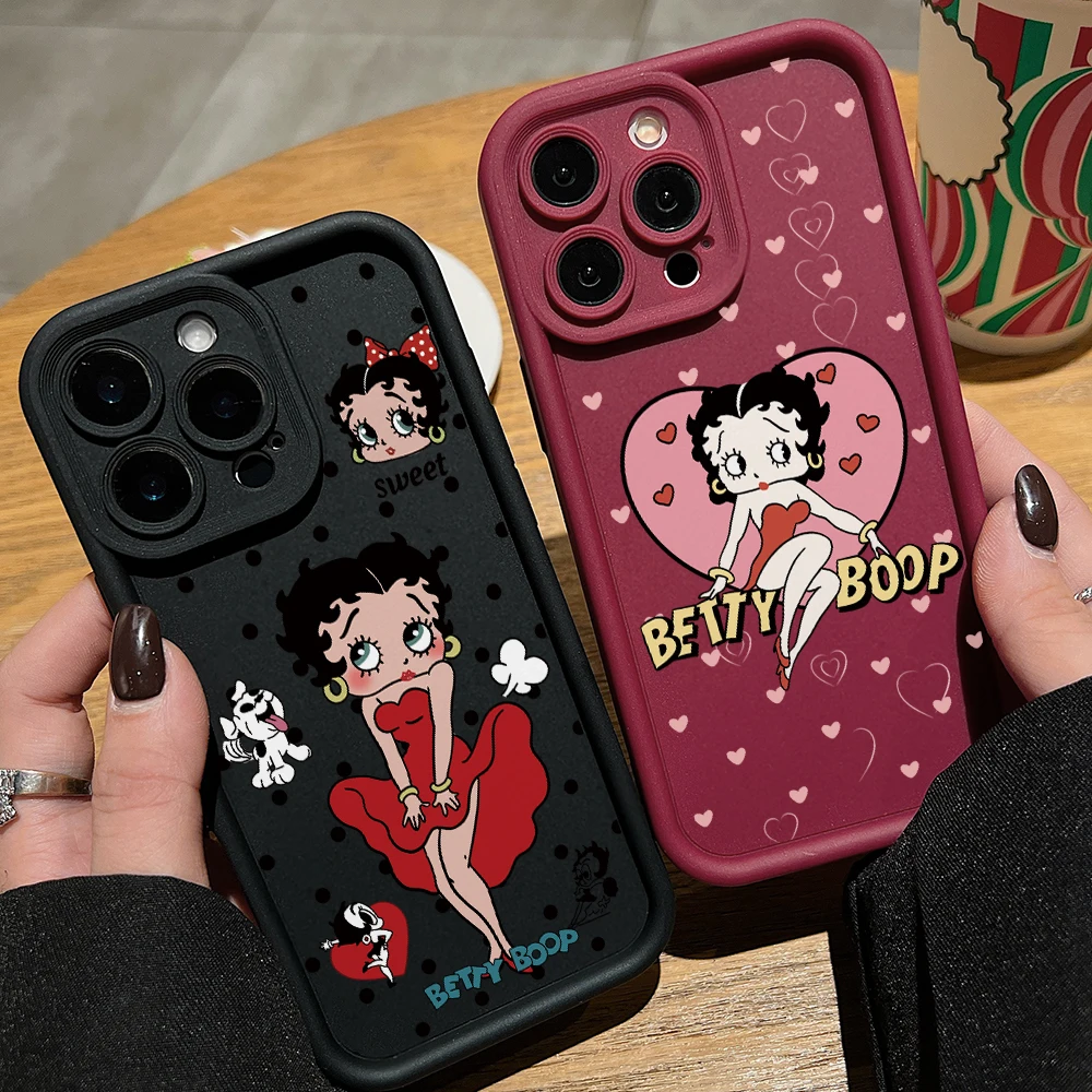 Чехол для телефона Girl B-Bettys iPhone 16 16e 15 14 Plus 13 12 Mini 11 iPhone16 Pro Max X Xs XR 8 7 e Мягкий