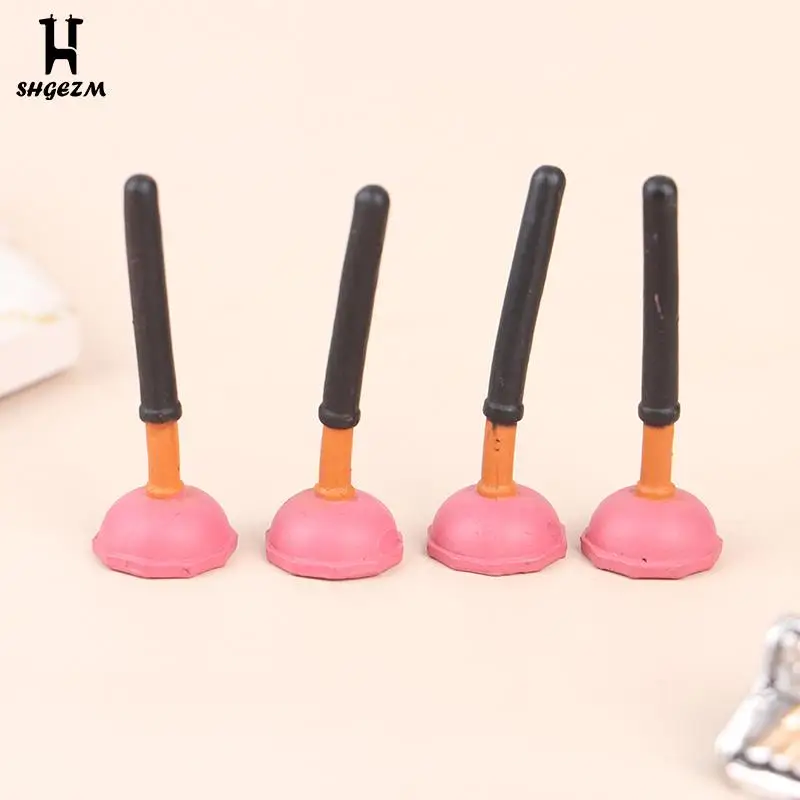 

4 шт. 1:12 Кукольный дом миниатюрный деревянный Туалет Плунжер модель мебели аксессуары для украшения кукольного дома