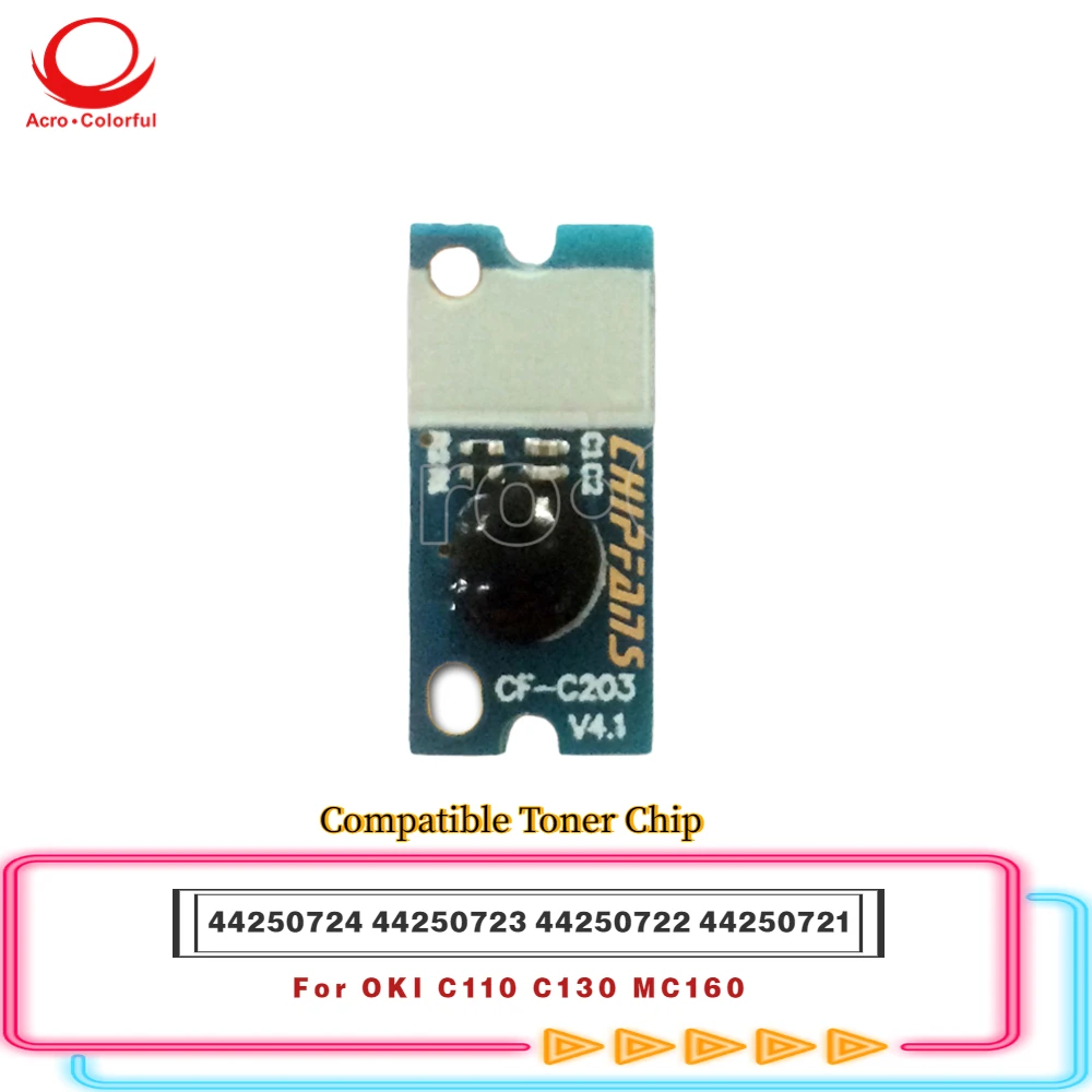 

44250724 44250723 44250722 44250721 Toner Chip For OKI C110 C130 MC160 EU Laser Printer Copier Cartridge Refill