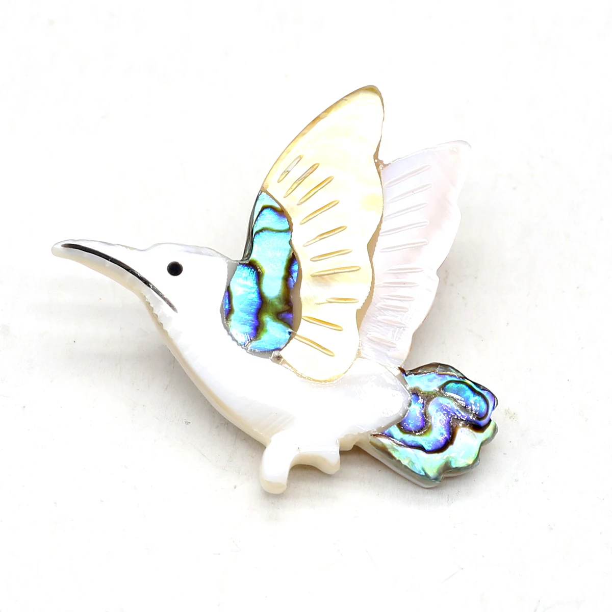 

Natural Shell Pendants Hummingbird Abalone White Shell Brooch Pendant Charms for Jewelry Making Necklace Bracelet Cloth Pendant