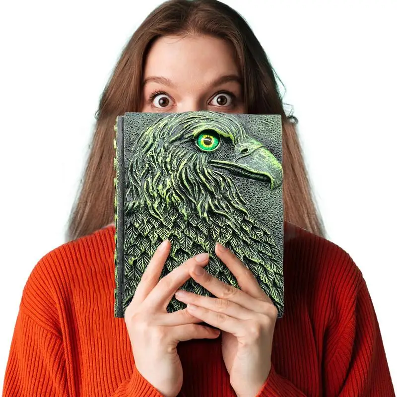 

Винтажный тисненый блокнот с орлом, винтажный блокнот с рельефной резиновой обложкой, античный журнал ручной работы, блокнот для письма в твердой обложке