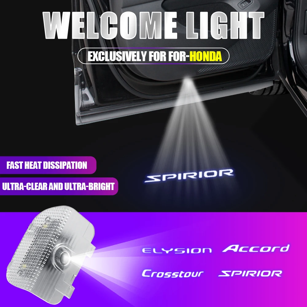 

2pcs Car Door Logos Welcome Light Projector Laser ELD Lamp Auto Accessories For Honda Mugen Fit Pilot UR-V CITY CIVIC Accords