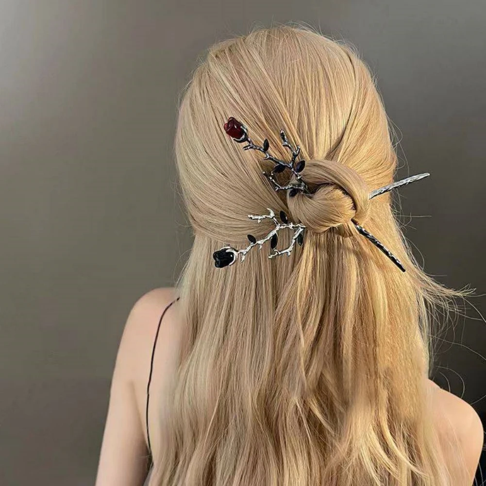 

Vintage Hairpin Highlight Elegance Hair Accessories Headdress Hair Grabbing Retro Back Of The Head Women And Girls A Rose Shape