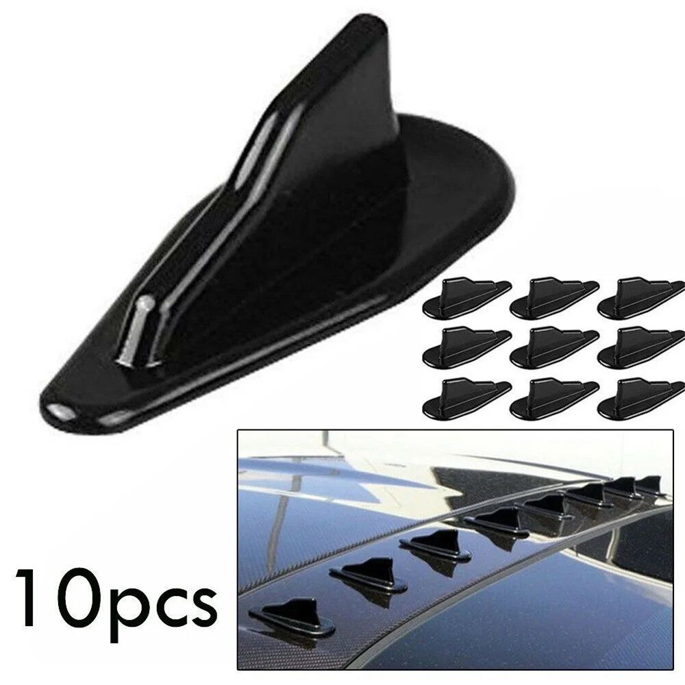 

10Pcs Universal Rear Roof Shark Fins Spoiler Wing Kit Car Roof Spoiler Bumper Spoiler Shark Fin Diffuser Vortex Generator