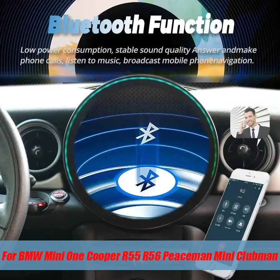 Фото 11,9-дюймовый экран для BMW Mini One Cooper R55 R56 Peaceman Mini Clubman 2007-2014, Android Auto, GPS, CarPlay, аудиосистема, головное устройство для автомобиля №5