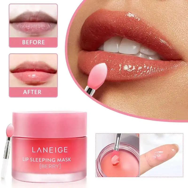 

Оригинальная маска для губ LANEIGE с клубничным фруктом, 20 г, увлажняющий зеркальный бальзам, выцветающий бальзам для губ, Уход за губами, корейская косметика