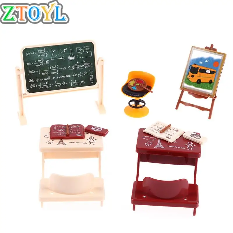 

1 комплект, Миниатюрный стол-мольберт для кукольного домика