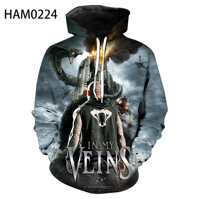 

Толстовка WWE с капюшоном для мужчин и женщин, модная детская дышащая толстовка из чистого хлопка в стиле Харадзюку С 3D принтом, длинная в сти...